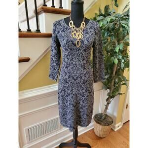 ii SISTERS Dress Women's Small Gray Blue Thick Knit Long Sleeve